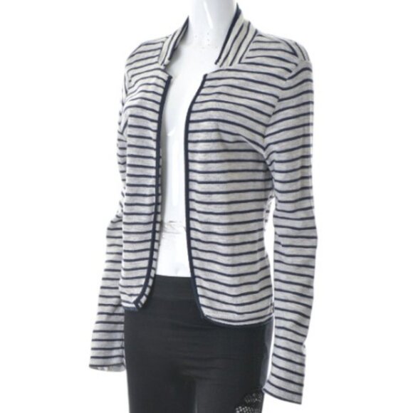 Maison Scotch black and white stripe open front cardigan size 2 - Picture 1 of 5